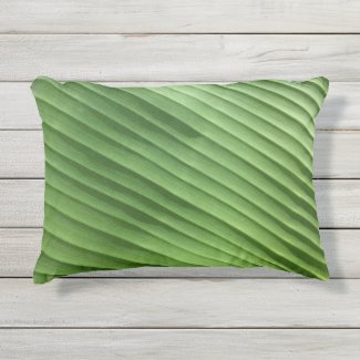 Leaf Green Diagonal Outdoor Pillow
