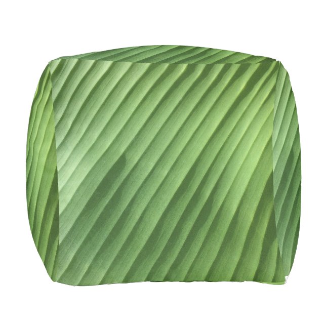 Leaf Green Diagonal Outdoor Pouf (Front)