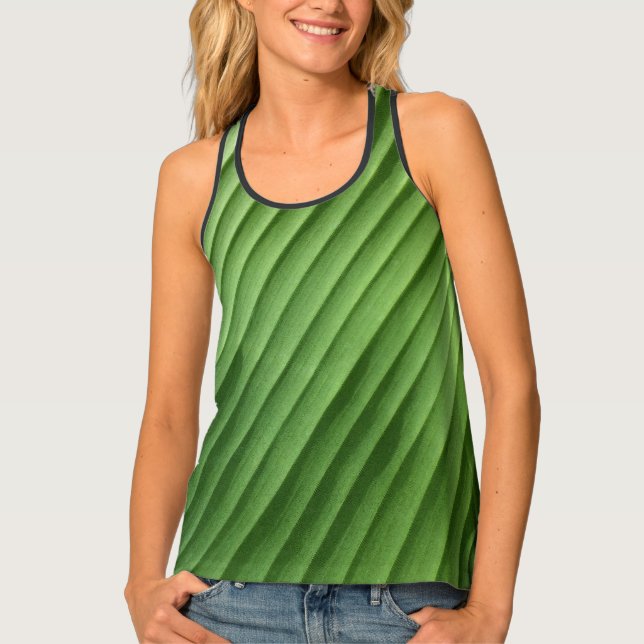 Leaf Green Diagonal Tank Top (Front)