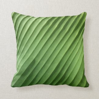 Leaf Green Diagonal Throw Pillow