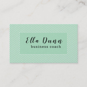 Leaf Green Slanted Pattern Mentoring Coach Business Card