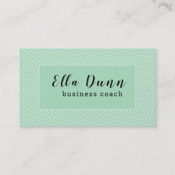 Leaf Green Slanted  Pattern Mentoring Coach Business Card by 911business at Zazzle