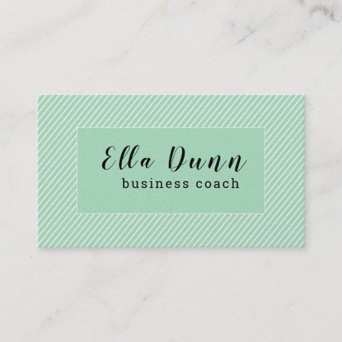 Leaf Green Slanted  Pattern Mentoring Coach Business Card