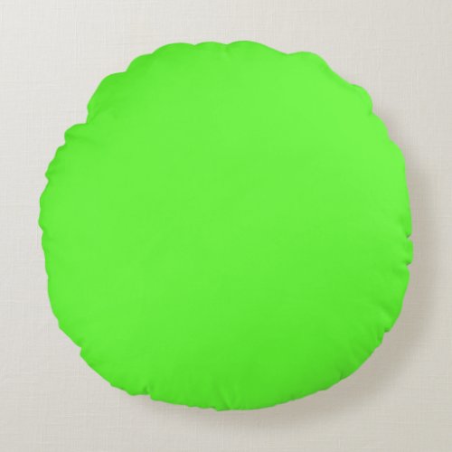 Leaf Green  solid plain color Custom Round Pillow