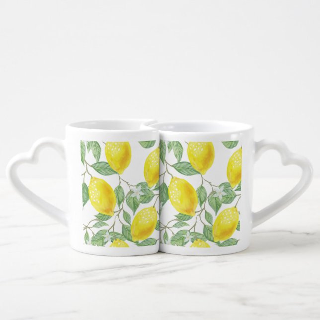 leaf-green-yellow-lemon-fruit Latte Mug (Back Nesting)