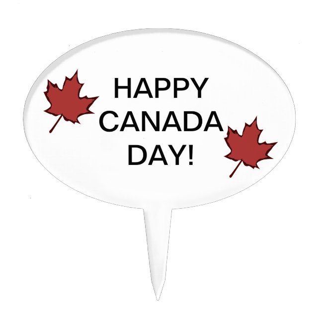 Leaf Happy Canada Day Cake Topper (Front)