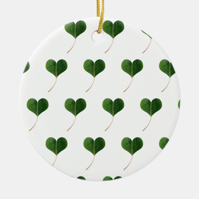Leaf heart ceramic ornament (Front)