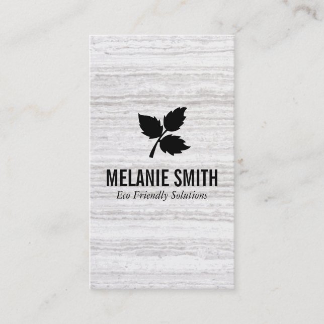 Leaf Icon Natural Texture Backgroung Business Card (Front)