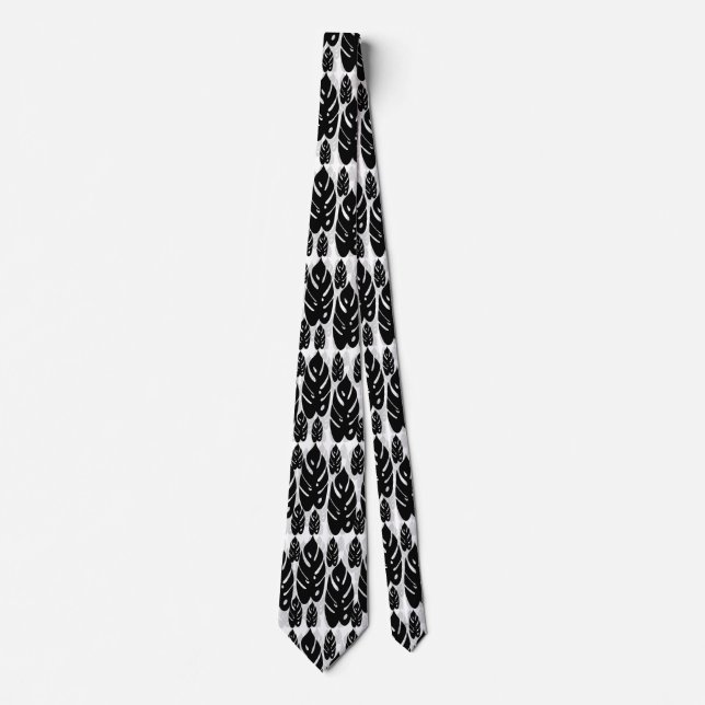Leaf Illustration Pattern Design  Neck Tie (Front)