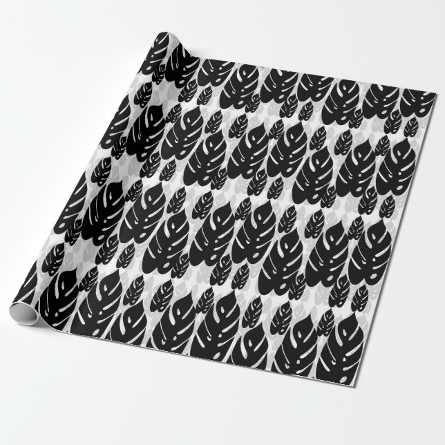 Leaf Illustration Pattern Design  Wrapping Paper (Unrolled)
