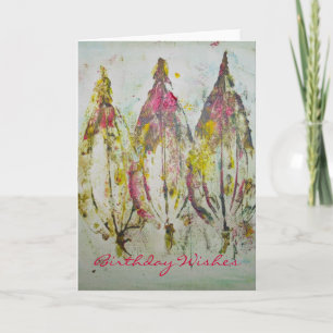 Leaf Impressions in Acrylic Birthday Wishes Card