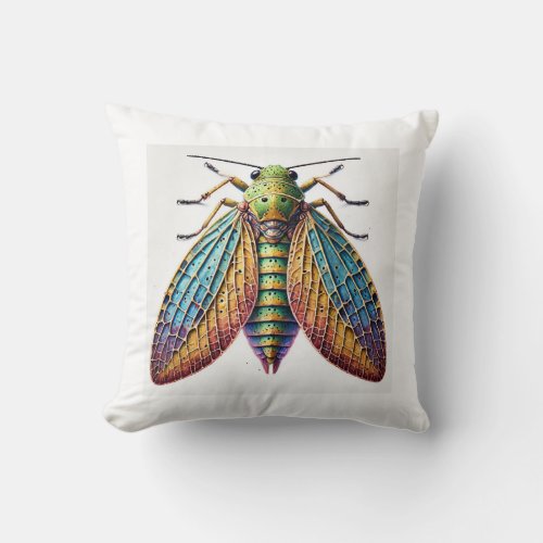 Leaf Insect 140624IREF121 _ Watercolor Throw Pillow