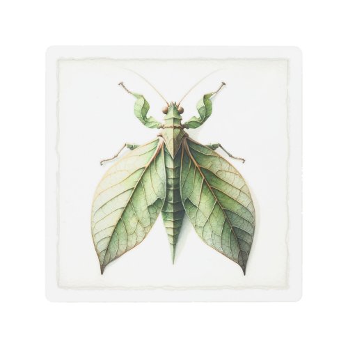 Leaf Insect Watercolor IREF310 _ Watercolor Metal Print