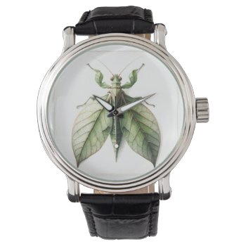 Leaf Insect Watercolor Iref310 - Watercolor Watch by JohnPintow at Zazzle