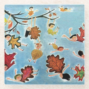 Leaf Kids Glass Coaster