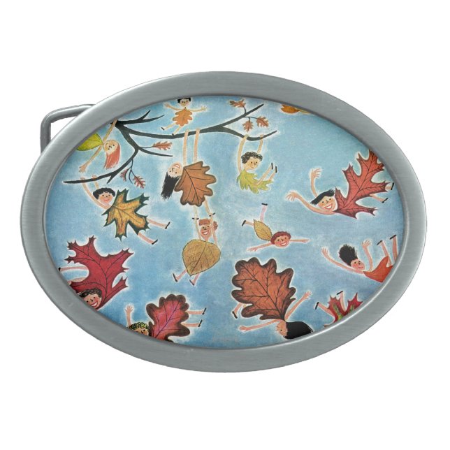 Leaf Kids Oval Belt Buckle (Front)