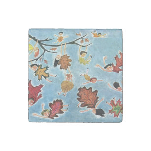 Leaf Kids Stone Magnet