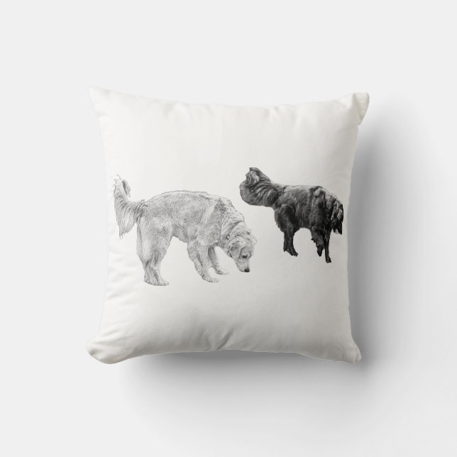 Leaf-Litter Focus, Quiet Duo Throw Pillow (Front)