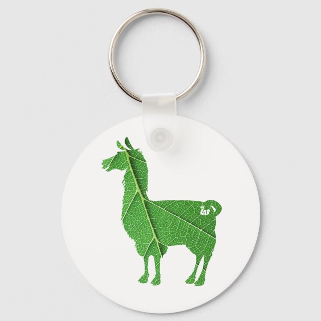 Leaf Llama Keychain (Front)