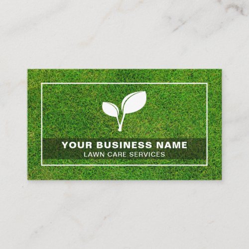 Leaf Logo Gardening Landscaping Lawn Care Business Card