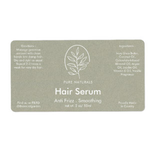 Leaf Logo Modern Botanical Natural Green Product Label