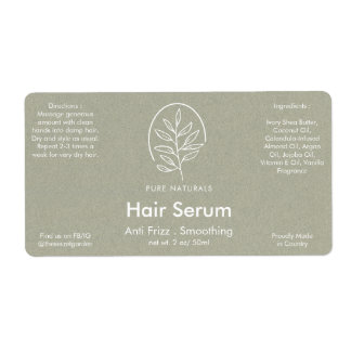 Leaf Logo Modern Botanical Natural Green Product Label