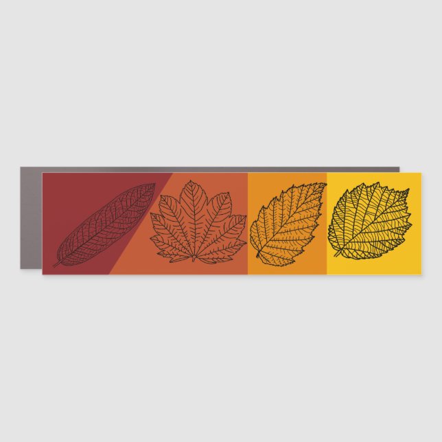 Leaf magnets: cayenne red to yellow car magnets (Front)