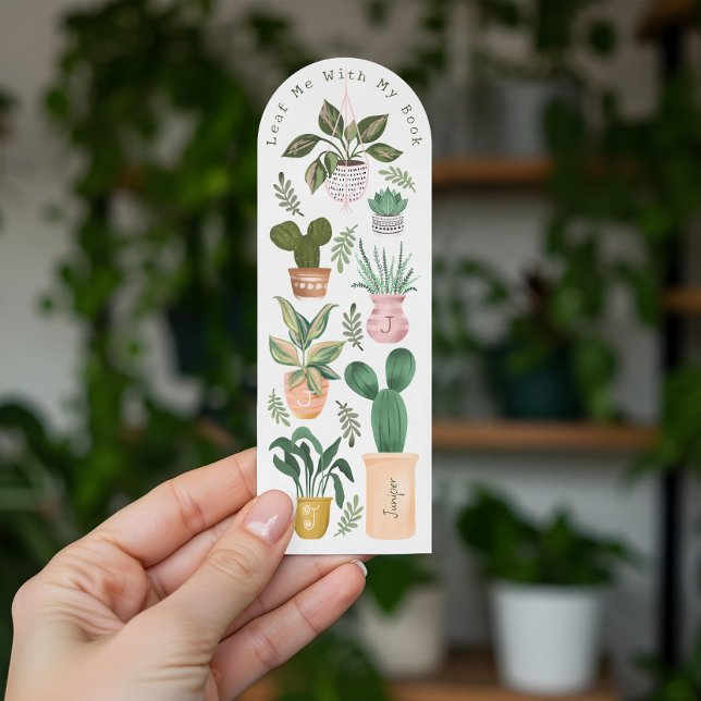 Leaf Me With My Book Plant Lover Name & Monogram Bookmarks (Leaf Me With My Book Plant Lover Name & Monogram Bookmarks)