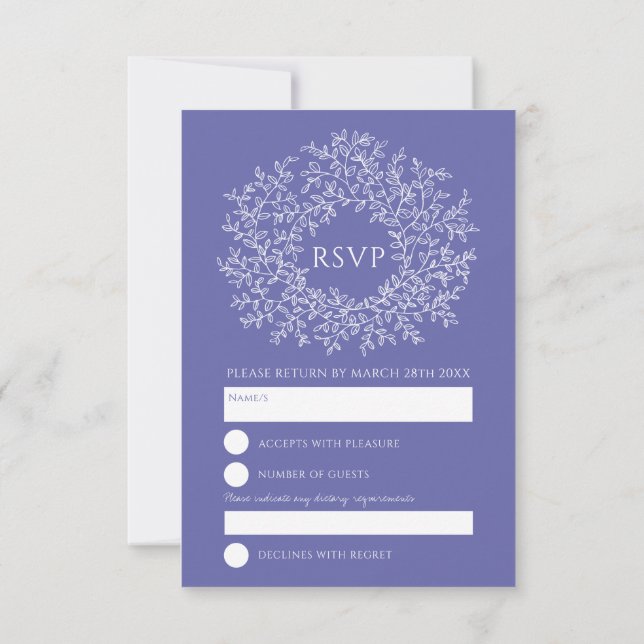 leaf monogram circle RSVP wedding (Back)