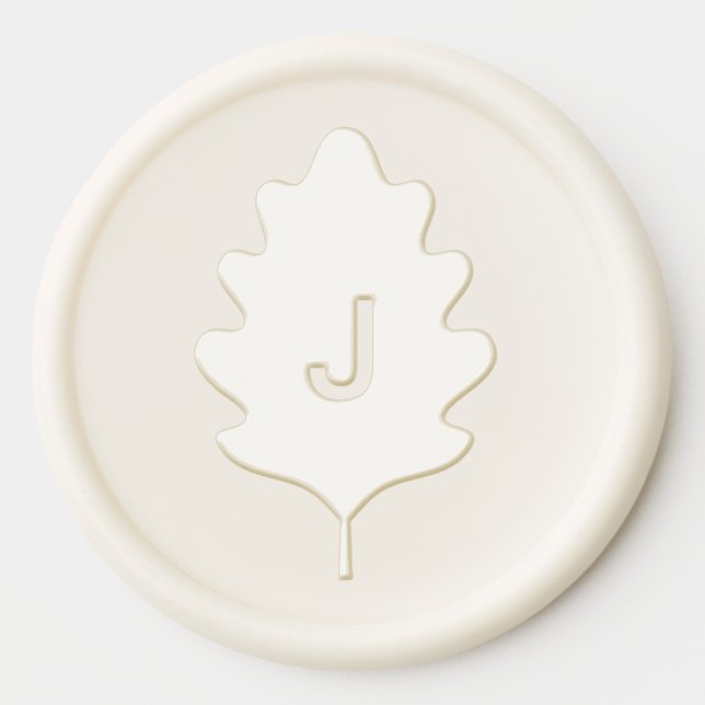 Leaf Monogram Wax Seal Sticker (Front)