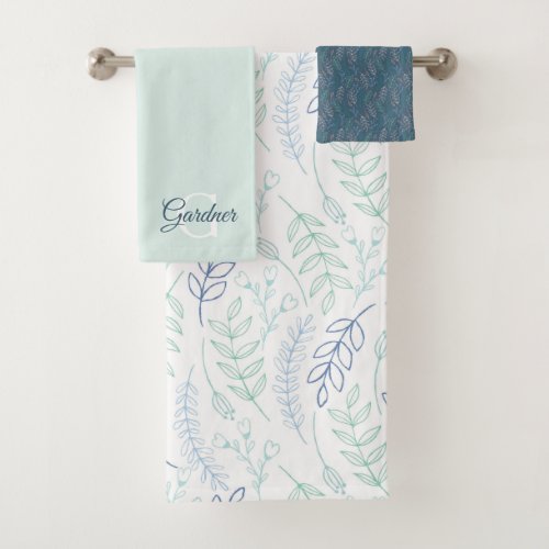 Leaf Monogrammed Towel Set