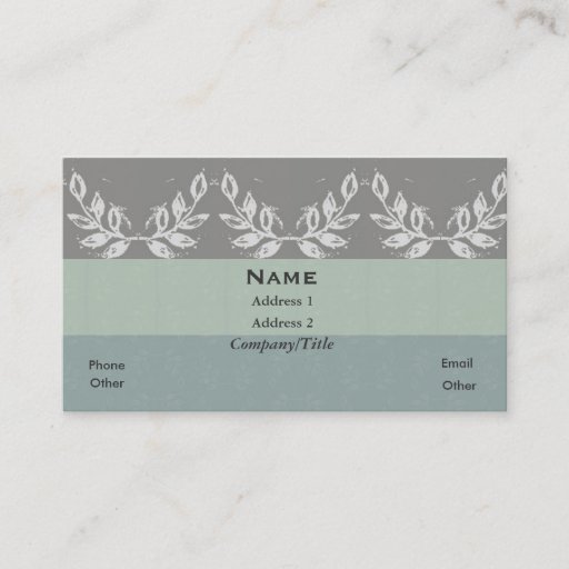 Customizable "Leaf Motif" Soft Shades - Customized Business Card