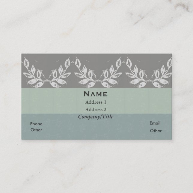 Leaf Motif Soft Shades Custom Personalized Business Card (Front)