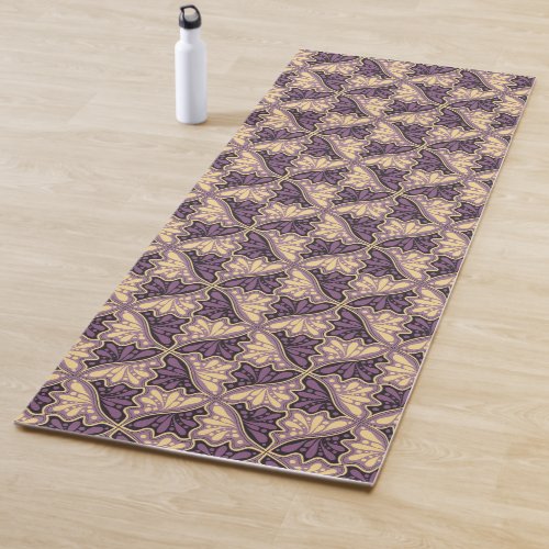 Leaf or Hummingbird Tessellations - purple yellow Yoga Mat