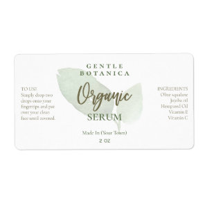 Leaf Organic Face Serum Labels