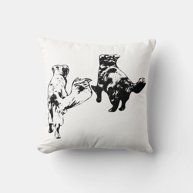 Leaf-Path, Two Shadows Throw Pillow (Front)