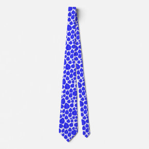 Leaf Pattern 02 - Blue on White Neck Tie