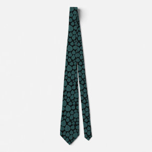 Leaf Pattern 02 - Moss Green on Black Neck Tie