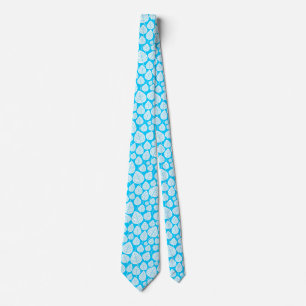 Leaf Pattern 02 - White on Sky Blue Neck Tie