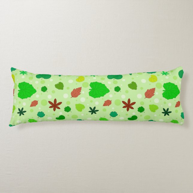🍃 Leaf Pattern Abstract Nature Shapes Body Pillow (Front)