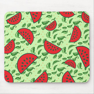 Leaf pattern and Watermelons Mouse Pad