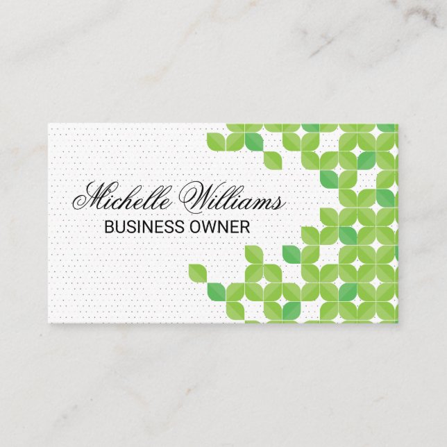 Leaf Pattern Background Business Card (Front)