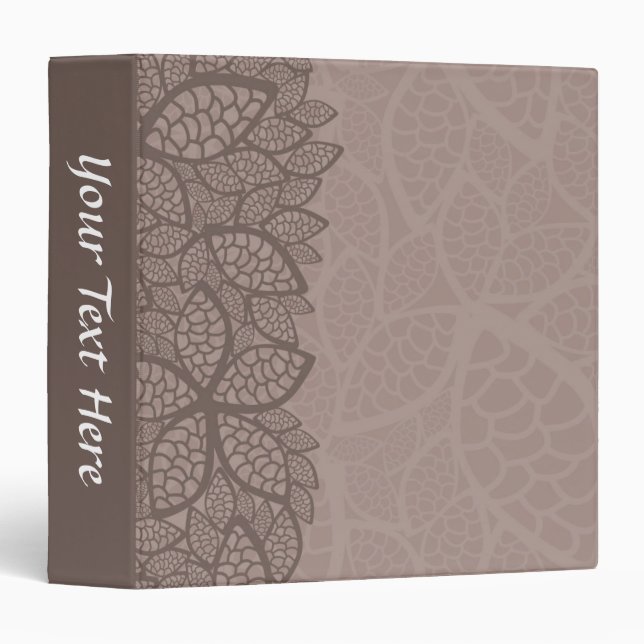 Leaf pattern border and background 3 ring binder (Front/Spine)
