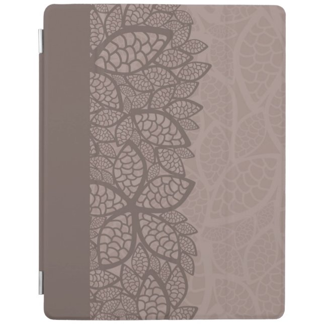 Leaf pattern border and background iPad smart cover (Front)