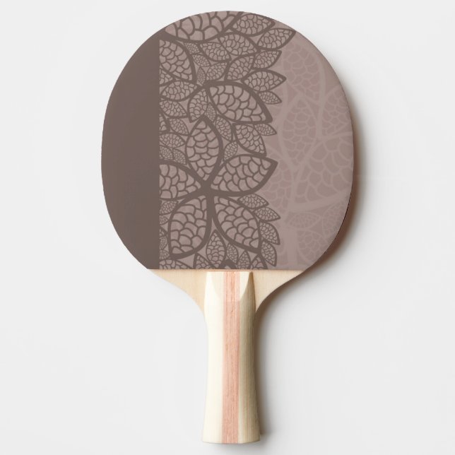 Leaf pattern border and background Ping-Pong paddle (Front)
