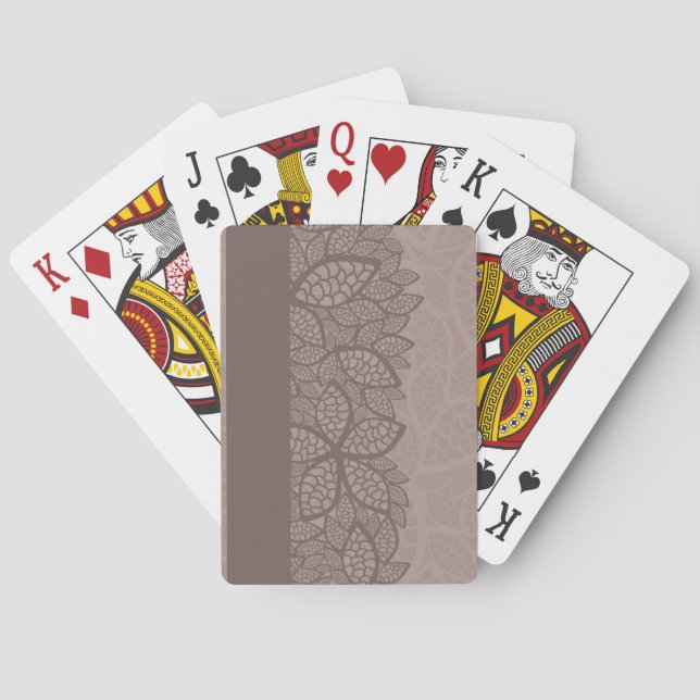 Leaf pattern border and background poker cards (Back)