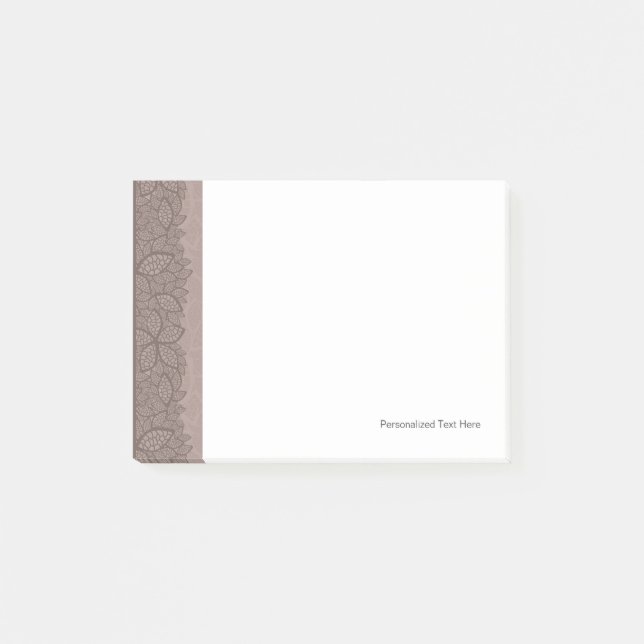 Leaf pattern border and background post-it notes (Front)