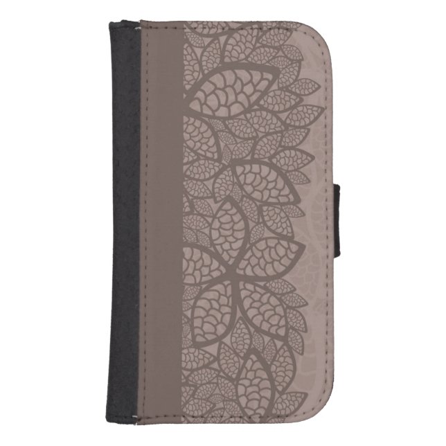 Leaf pattern border and background samsung galaxy wallet case (Front)