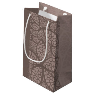 Leaf pattern border and background small gift bag