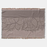 Leaf pattern border and background throw blanket